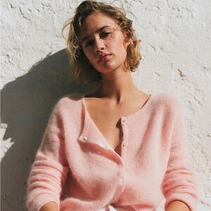 Sézane Soft Pink Gaspard Cardigan